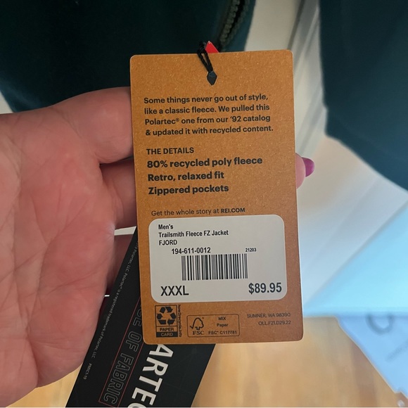 NWT REI Men’s Fleece Jacket - Picture 10 of 10